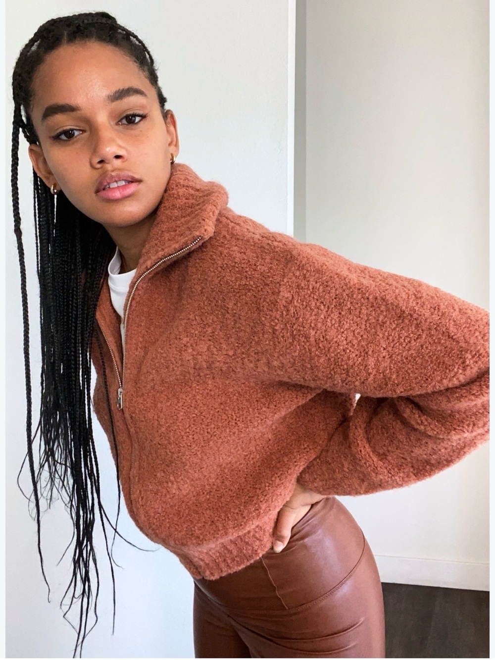Aritzia Marilyn Wilfred free oversized small full zip cardigan